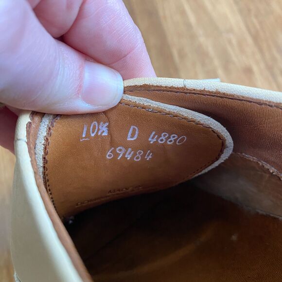 Allen Edmonds Park Avenue Leather Oxford Dress Shoes Sneakers Mens 10.5D Cream main image 5